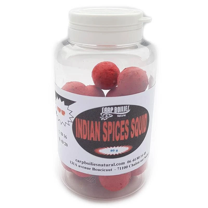 BOUILLETTE FLOTTANTE CARP BOILIES NATURAL INDIAN SPICE SQUID