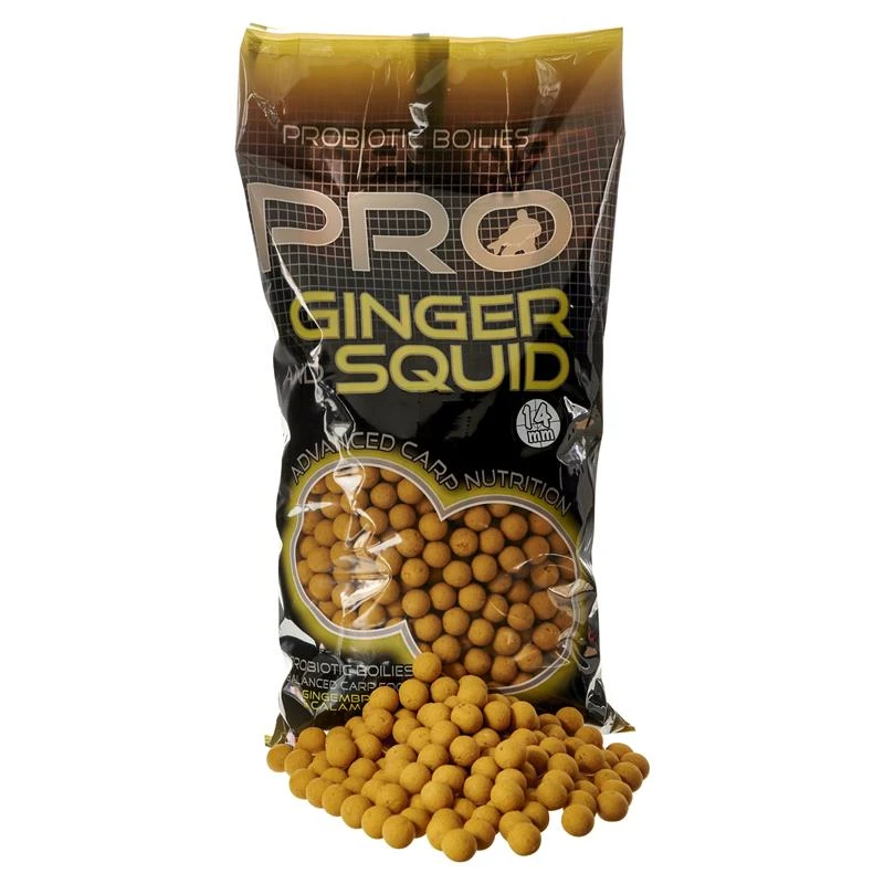 BOUILLETTE STARBAITS PROBIOTIC PRO GINGER SQUID BOILIES